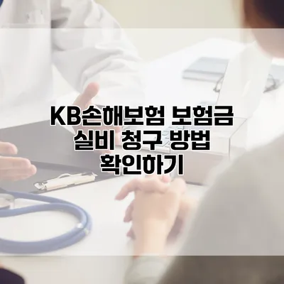 KB손해보험 보험금 실비 청구 방법 확인하기