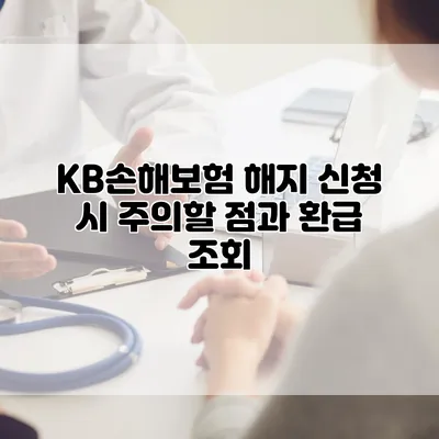 KB손해보험 해지 신청 시 주의할 점과 환급 조회