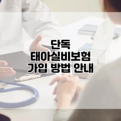 단독 태아실비보험 가입 방법 안내
