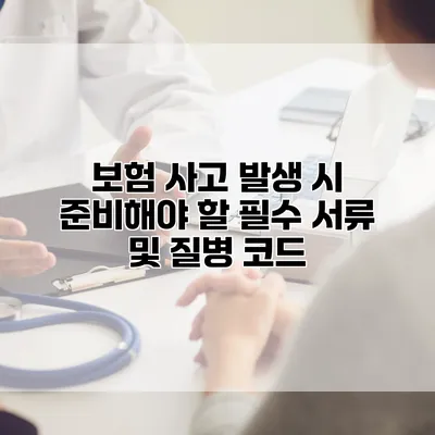 보험 사고 발생 시 준비해야 할 필수 서류 및 질병 코드