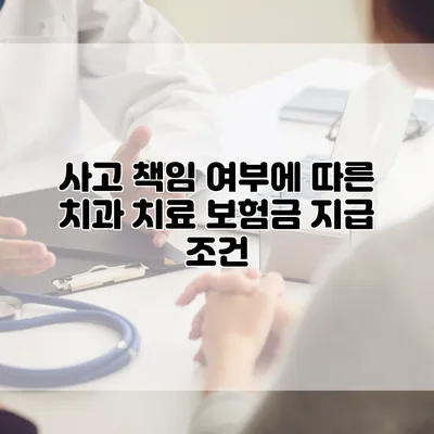 사고 책임 여부에 따른 치과 치료 보험금 지급 조건