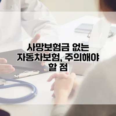 사망보험금 없는 자동차보험, 주의해야 할 점