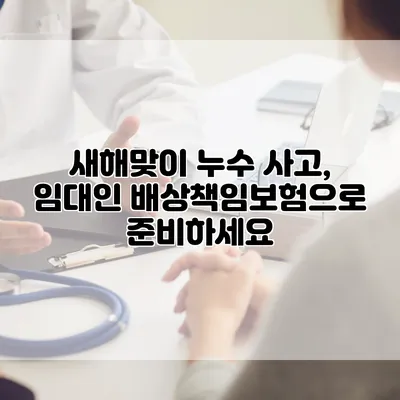 새해맞이 누수 사고, 임대인 배상책임보험으로 준비하세요