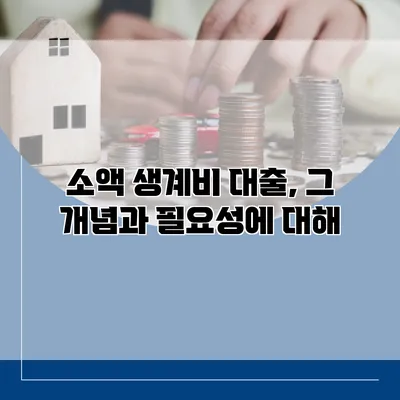 소액 생계비 대출, 그 개념과 필요성에 대해