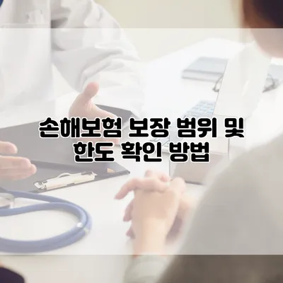 손해보험 보장 범위 및 한도 확인 방법