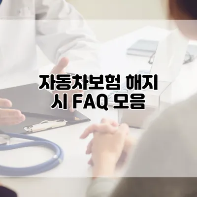 자동차보험 해지 시 FAQ 모음