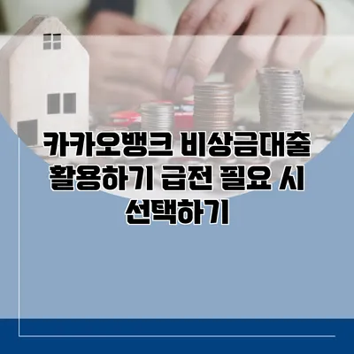 카카오뱅크 비상금대출 활용하기 급전 필요 시 선택하기