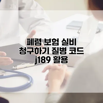 폐렴 보험 실비 청구하기 질병 코드 j189 활용