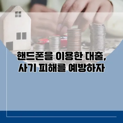 핸드폰을 이용한 대출, 사기 피해를 예방하자