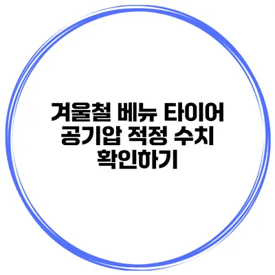 겨울철 베뉴 타이어 공기압 적정 수치 확인하기