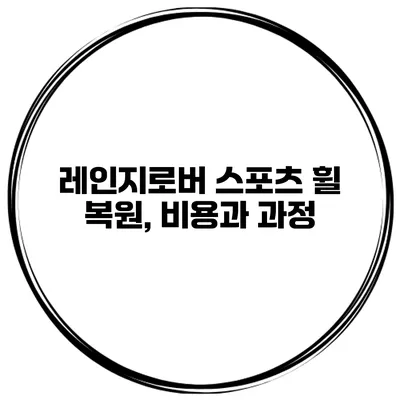 레인지로버 스포츠 휠 복원, 비용과 과정