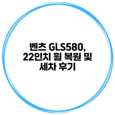 벤츠 GLS580, 22인치 휠 복원 및 세차 후기