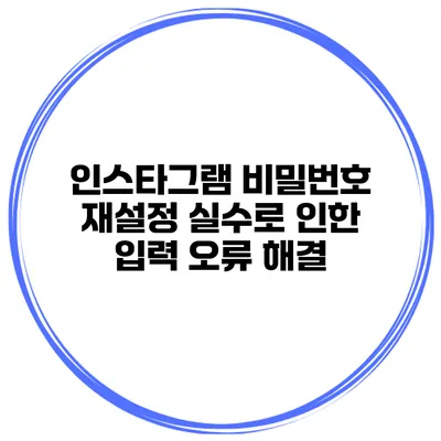 인스타그램 비밀번호 재설정 실수로 인한 입력 오류 해결